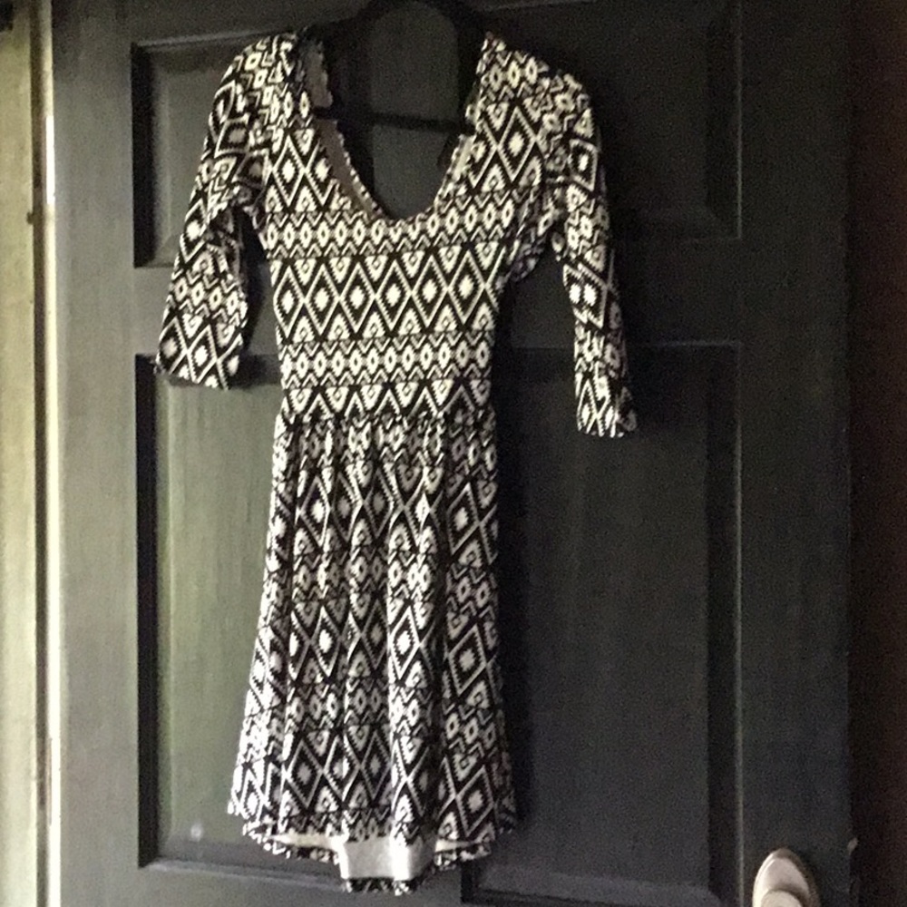 Black & White Cut Out Back Dress